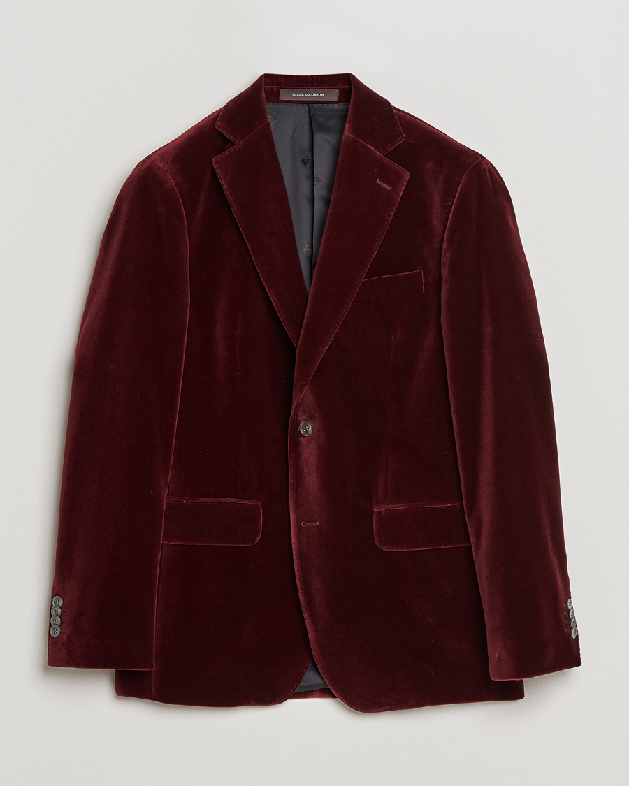 Herren | Sakkos | Oscar Jacobson | Fogerty Velvet Blazer Wine