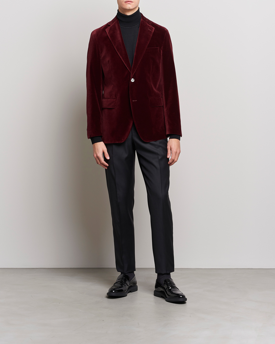 Herren | Sakkos | Oscar Jacobson | Fogerty Velvet Blazer Wine