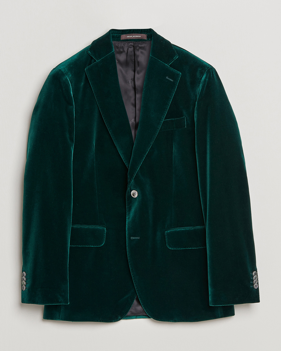 Herren | Sakkos | Oscar Jacobson | Fogerty Velvet Blazer Green