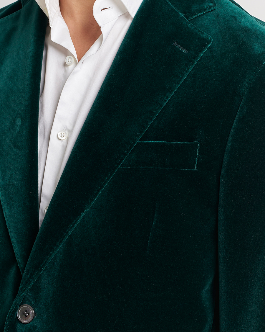 Herren | Sakkos | Oscar Jacobson | Fogerty Velvet Blazer Green