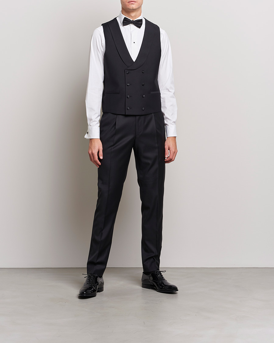 Herren | Sakkos | Oscar Jacobson | Hale Wool Tuxedo Waistcoat Black