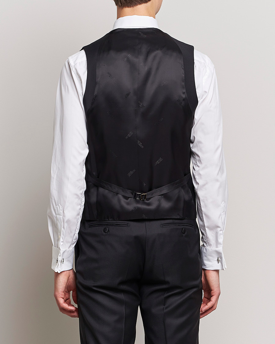 Herren | Sakkos | Oscar Jacobson | Hale Wool Tuxedo Waistcoat Black