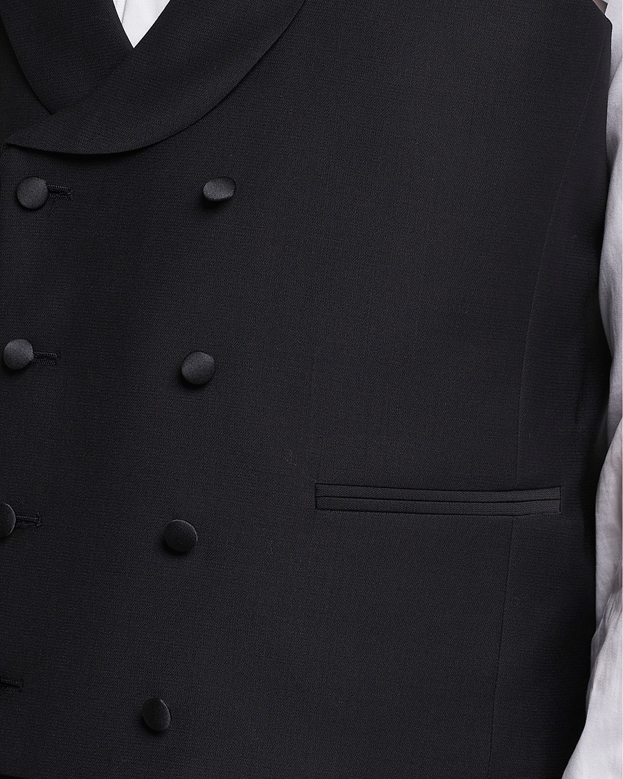 Herren | Sakkos | Oscar Jacobson | Hale Wool Tuxedo Waistcoat Black