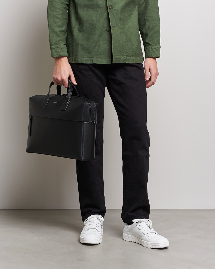 Herren | Paul Smith Leather Double Zip Shoulder Bag Black | Paul Smith | Leather Double Zip Shoulder Bag Black