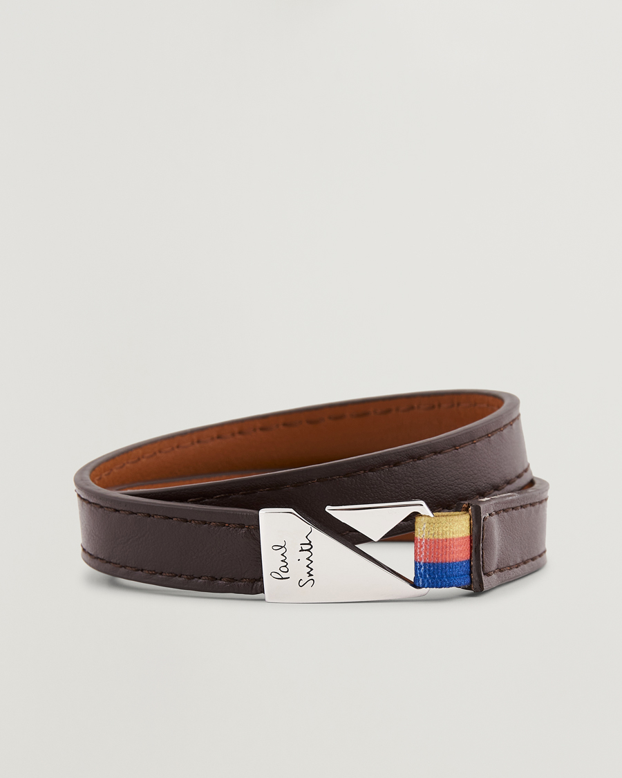 Herren | Paul Smith Leather Hook Wrap Bracelet Brown | Paul Smith | Leather Hook Wrap Bracelet Brown