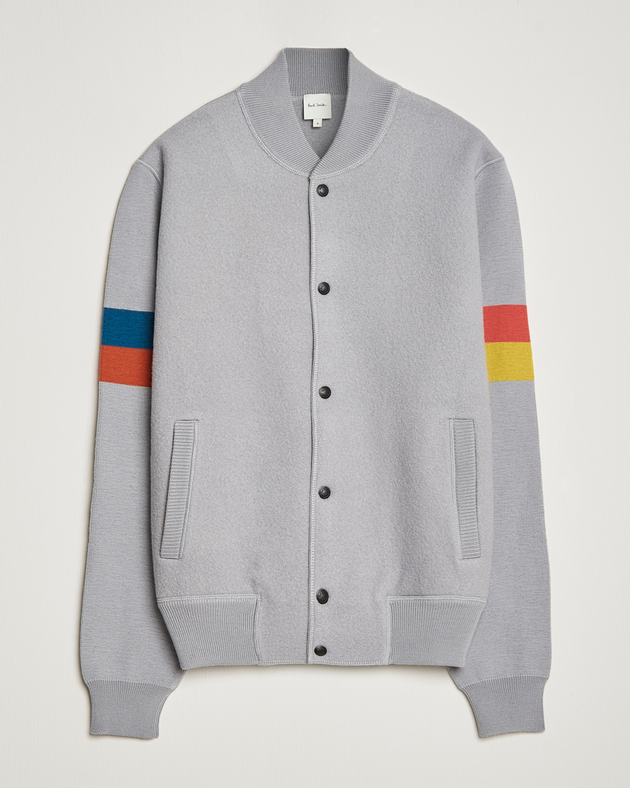 Herren | Jacken | Paul Smith | Knitted Boiled Wool Bomber Jacket Grey
