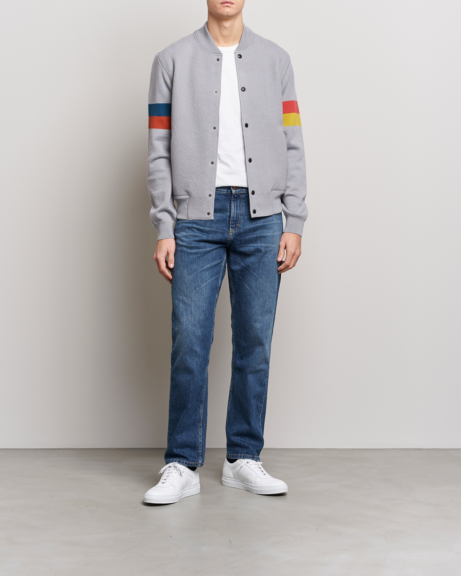 Herren | Jacken | Paul Smith | Knitted Boiled Wool Bomber Jacket Grey