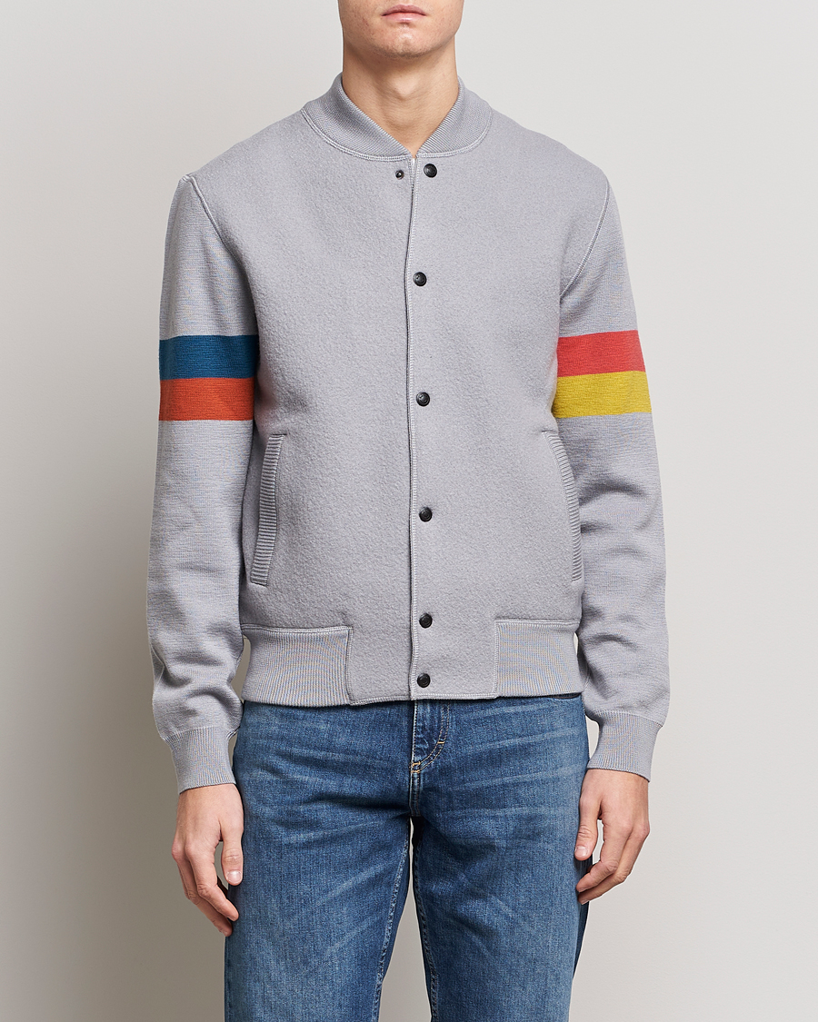 Herren | Jacken | Paul Smith | Knitted Boiled Wool Bomber Jacket Grey