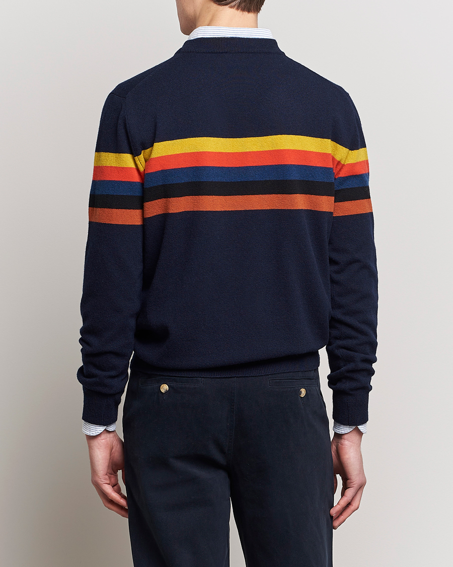 Herren | Pullover | Paul Smith | Wool Stripe Knitted Crew Neck Navy