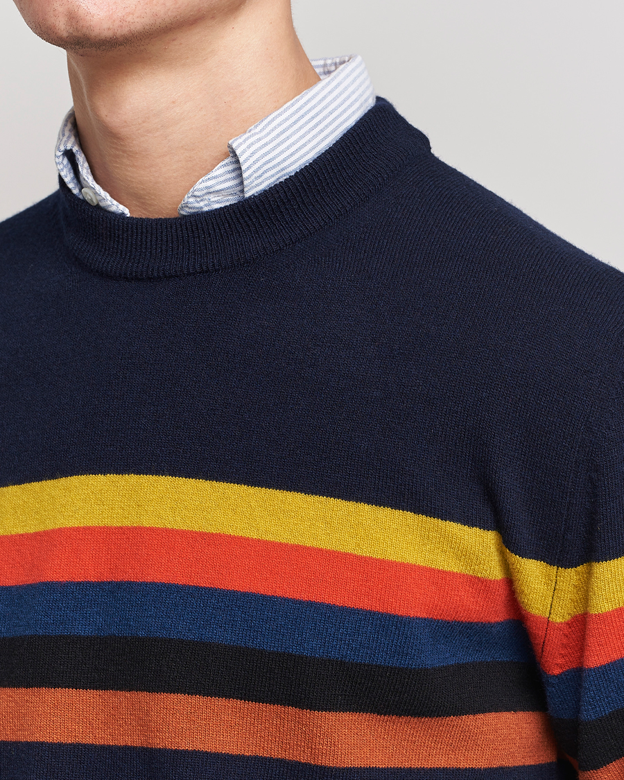 Herren | Pullover | Paul Smith | Wool Stripe Knitted Crew Neck Navy