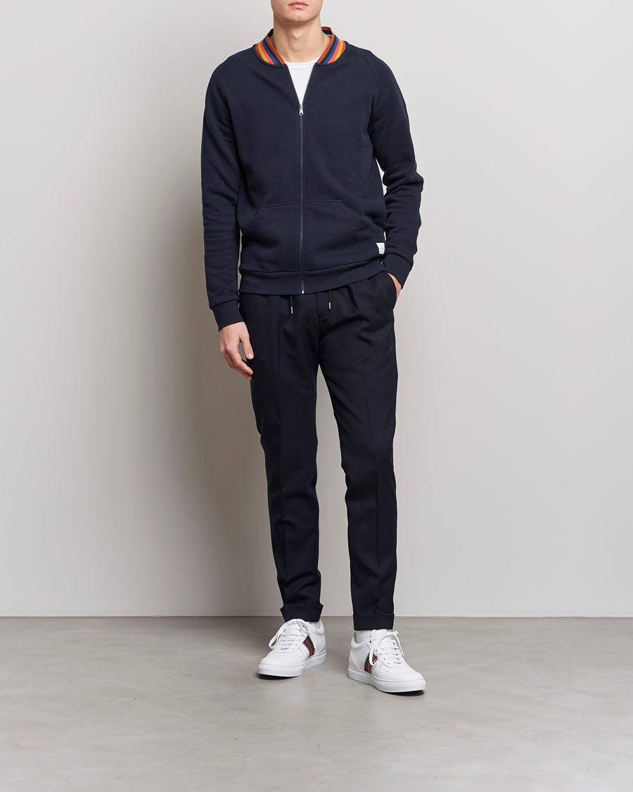 Herren | Paul Smith Bright Stripe Sweat Full Zip Navy | Paul Smith | Bright Stripe Sweat Full Zip Navy