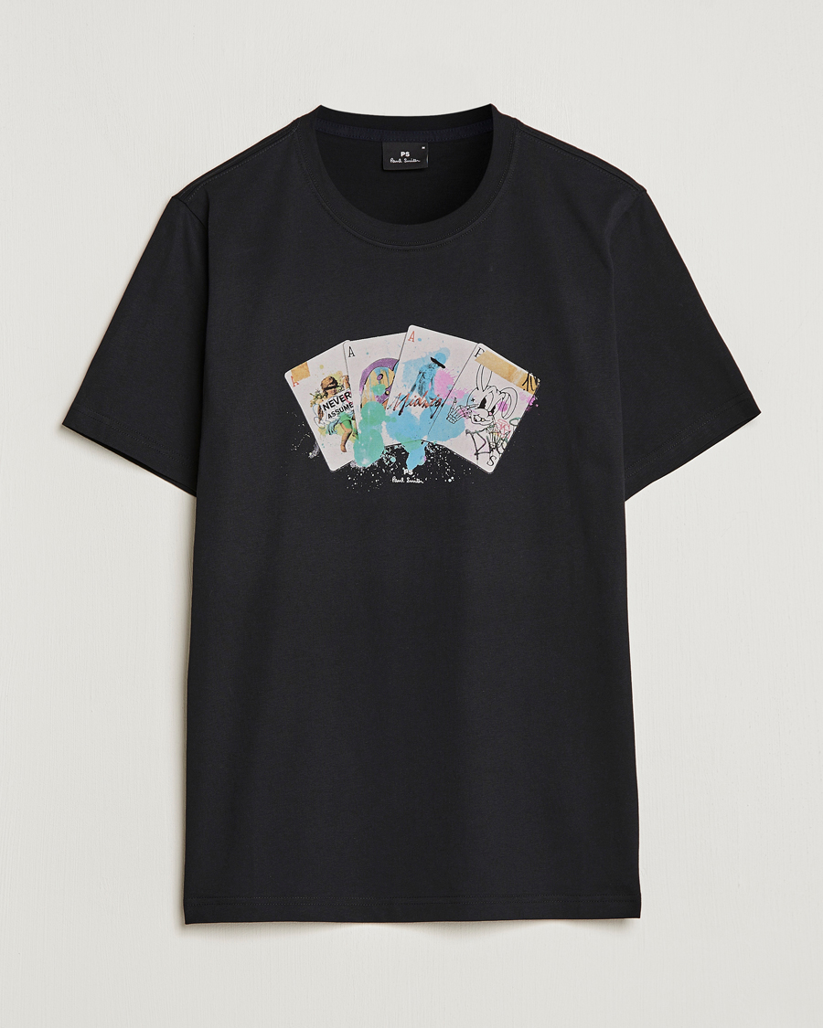 Herren | T-Shirts | PS Paul Smith | Card Regular Organic Cotton T-shirt Black