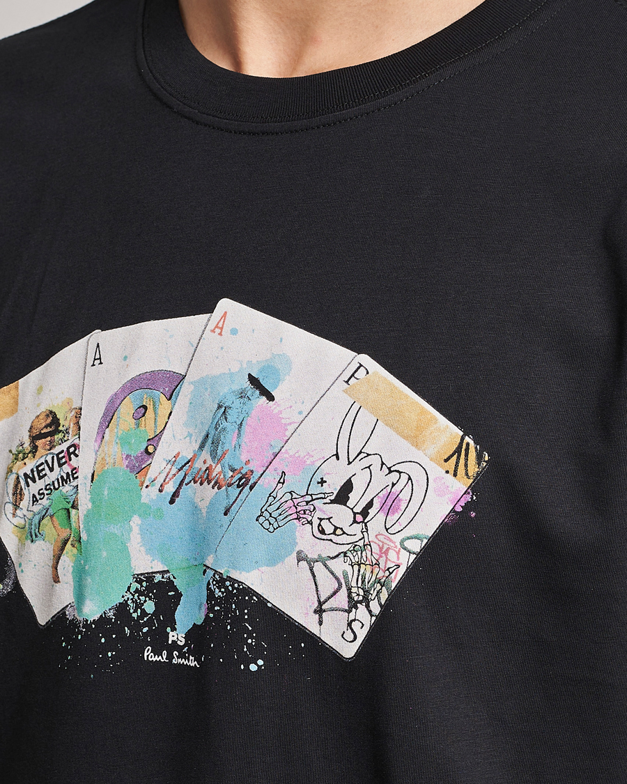 Herren | T-Shirts | PS Paul Smith | Card Regular Organic Cotton T-shirt Black