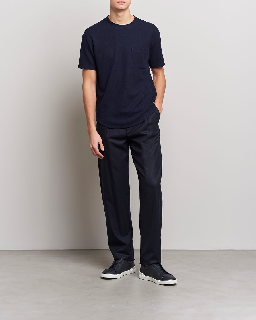 Herren | T-Shirts | Giorgio Armani | Cotton/Cashmere T-Shirt Navy