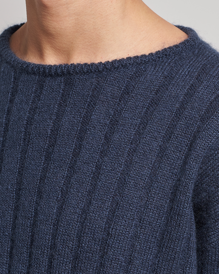 Herren | Pullover | Giorgio Armani | Rib Stitch Mohair Sweater Navy