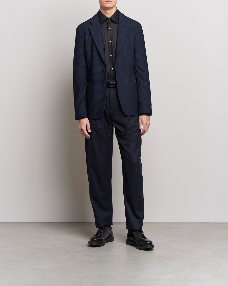 Herren | Sakkos | Giorgio Armani | Single Breasted Mesh Blazer Navy