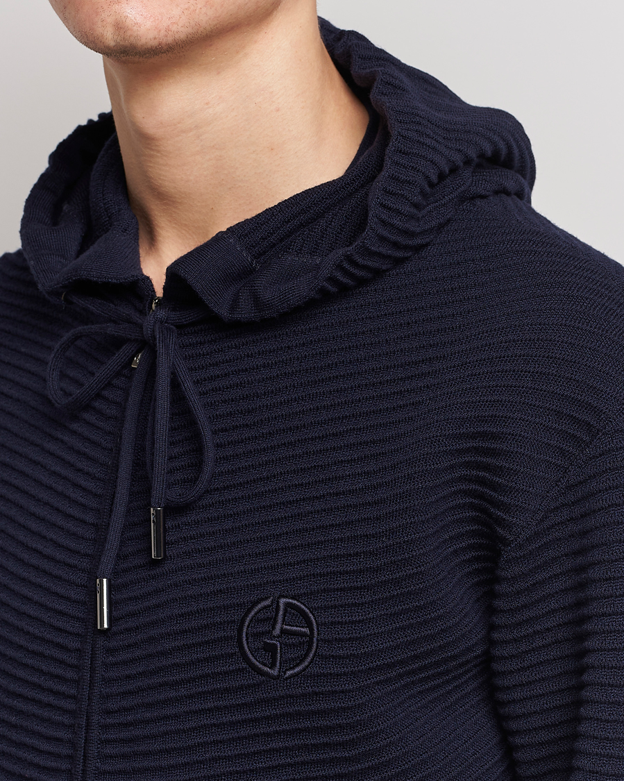 Herren | Pullover | Giorgio Armani | Jacquard Zip Bomber Navy