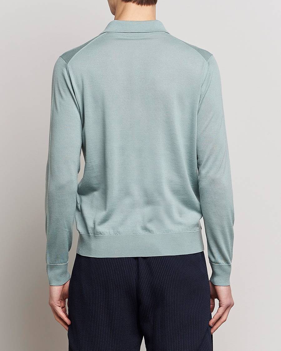 Herren | Pullover | Giorgio Armani | Long Sleeve Knitted Polo Light Grey