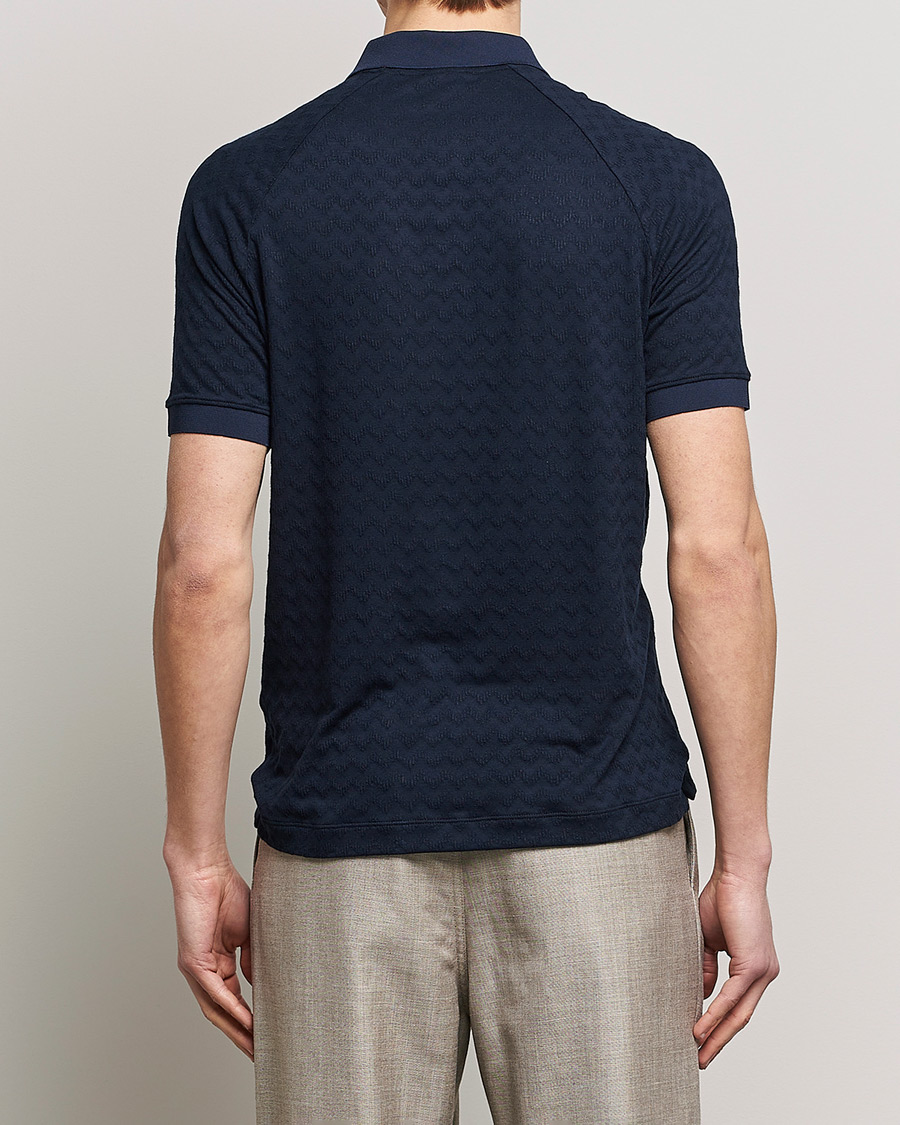 Herren | Poloshirts | Giorgio Armani | Jacquard Short Sleeve Polo Navy