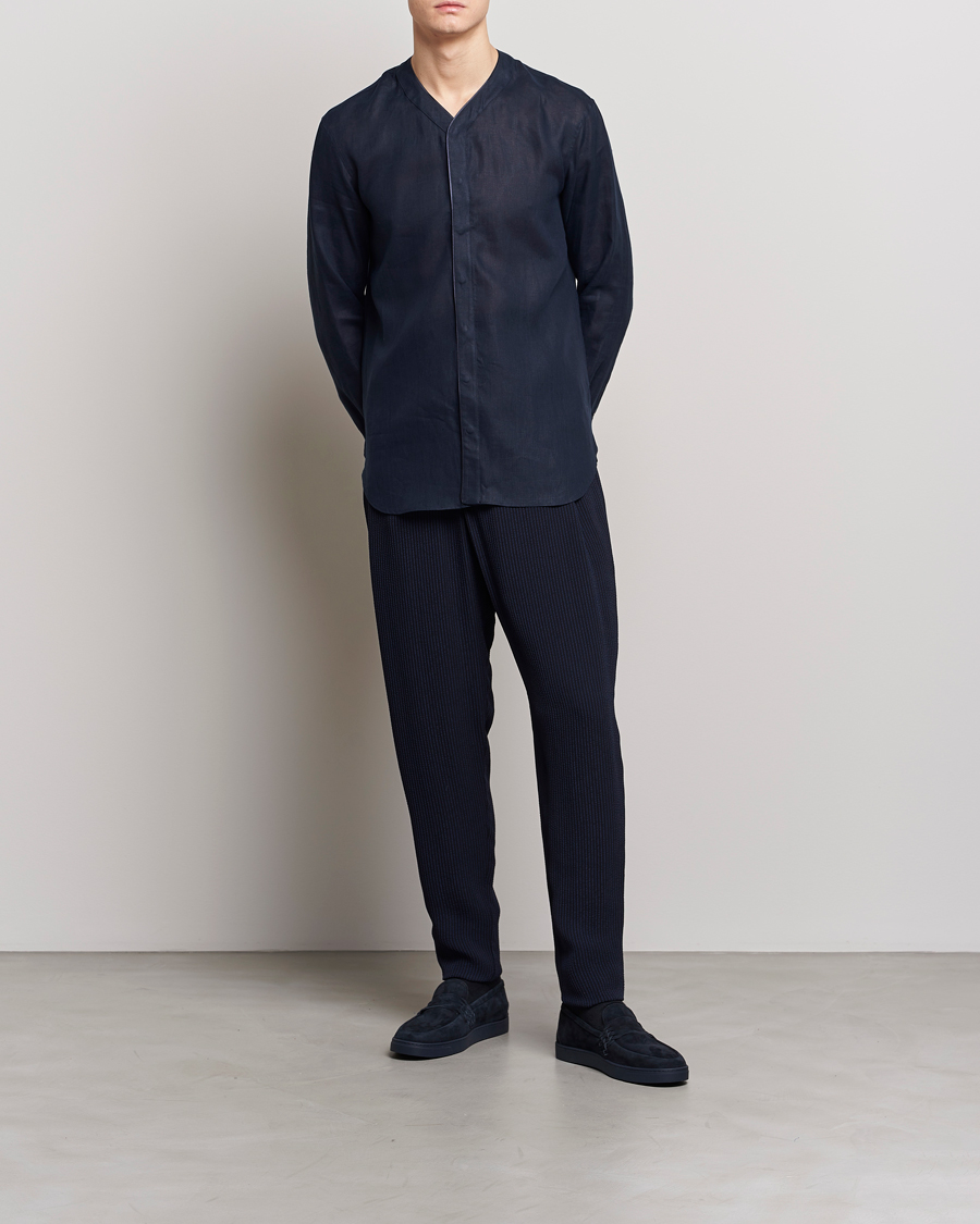 Herren | Hemden | Giorgio Armani | Linen Guru Shirt Navy