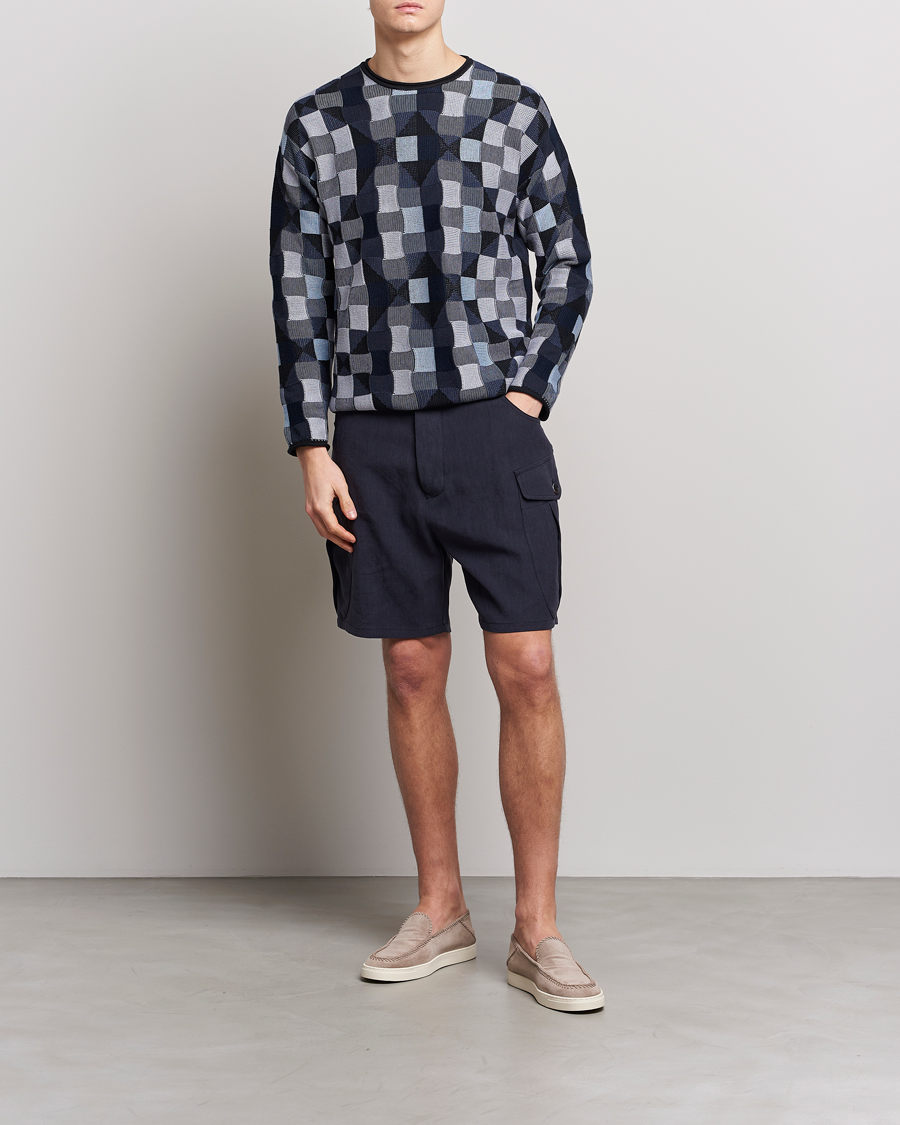 Herren | Shorts | Giorgio Armani | Linen Cargo Shorts Navy
