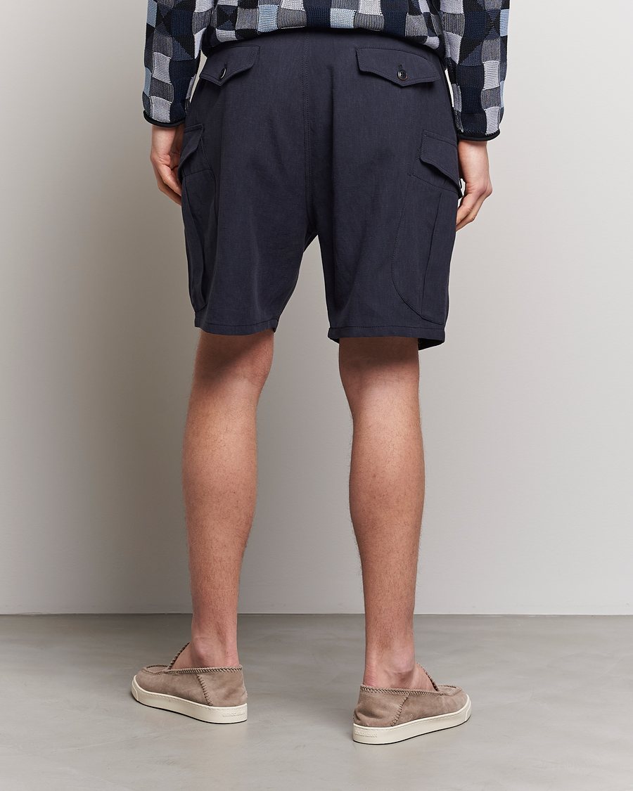 Herren | Shorts | Giorgio Armani | Linen Cargo Shorts Navy