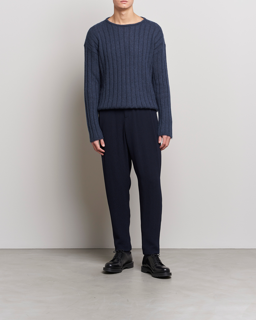 Herren | Hosen | Giorgio Armani | Pleated Seersucker Pants Navy
