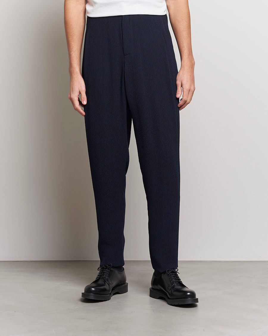 Herren | Hosen | Giorgio Armani | Pleated Seersucker Pants Navy
