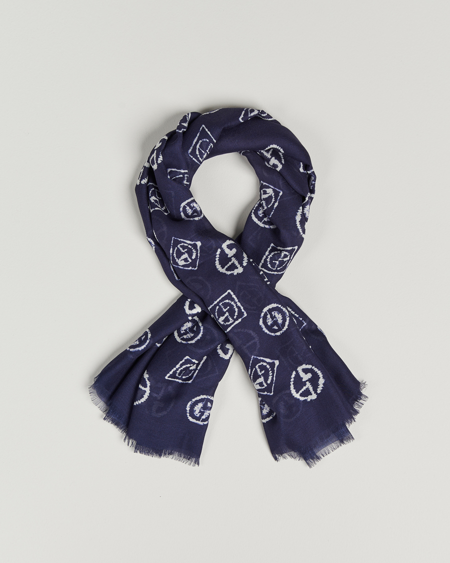 Herren | Giorgio Armani Woven Logo Scarf Navy | Giorgio Armani | Woven Logo Scarf Navy