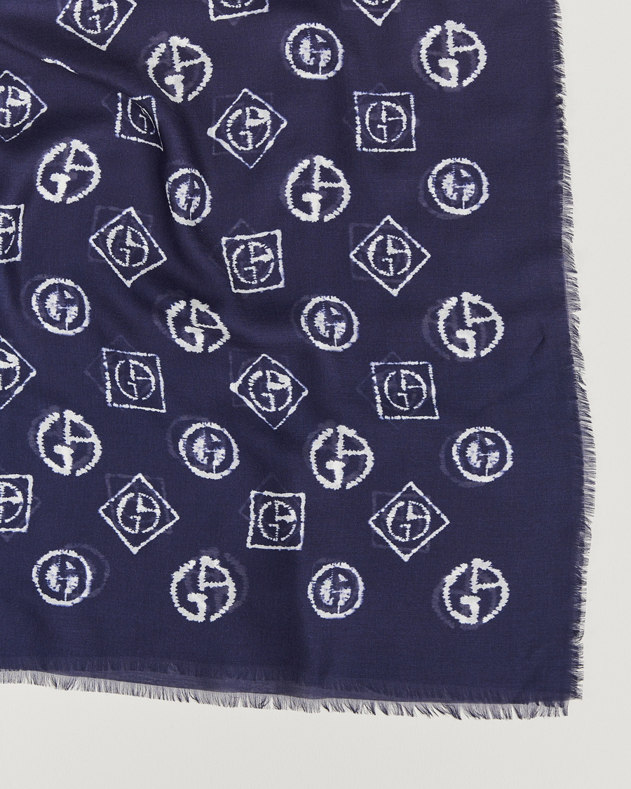 Herren | Giorgio Armani Woven Logo Scarf Navy | Giorgio Armani | Woven Logo Scarf Navy