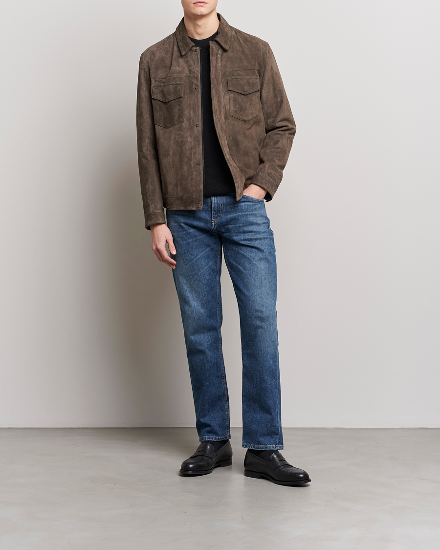 Herren | Jacken | BOSS BLACK | Mucker Suede Jacket Dark Grey