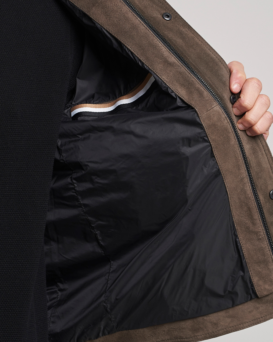 Herren | Jacken | BOSS BLACK | Mucker Suede Jacket Dark Grey