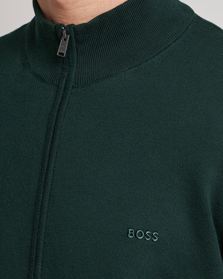Herren | Pullover | BOSS BLACK | Palano Knitted Full-Zip Open Green