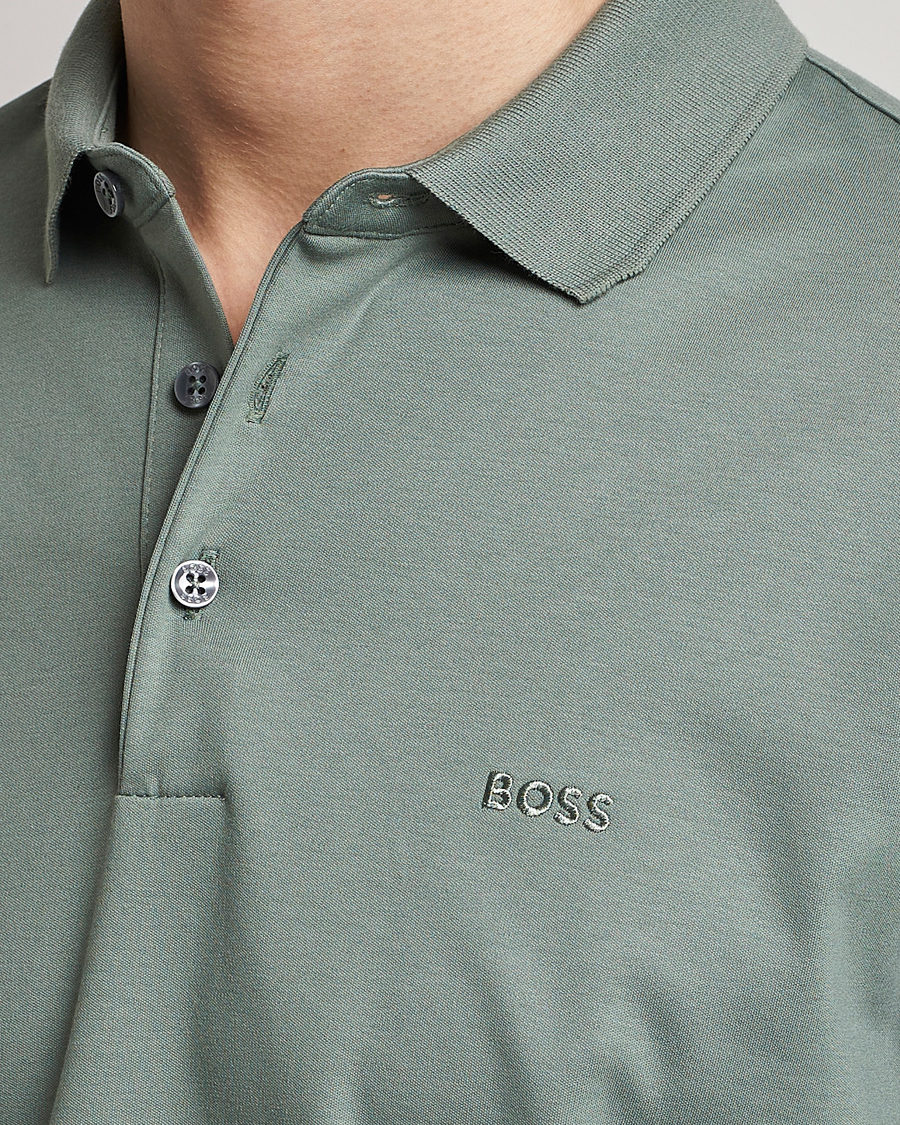 Herren | Pullover | BOSS BLACK | Pado Knitted Polo Shirt Open Green