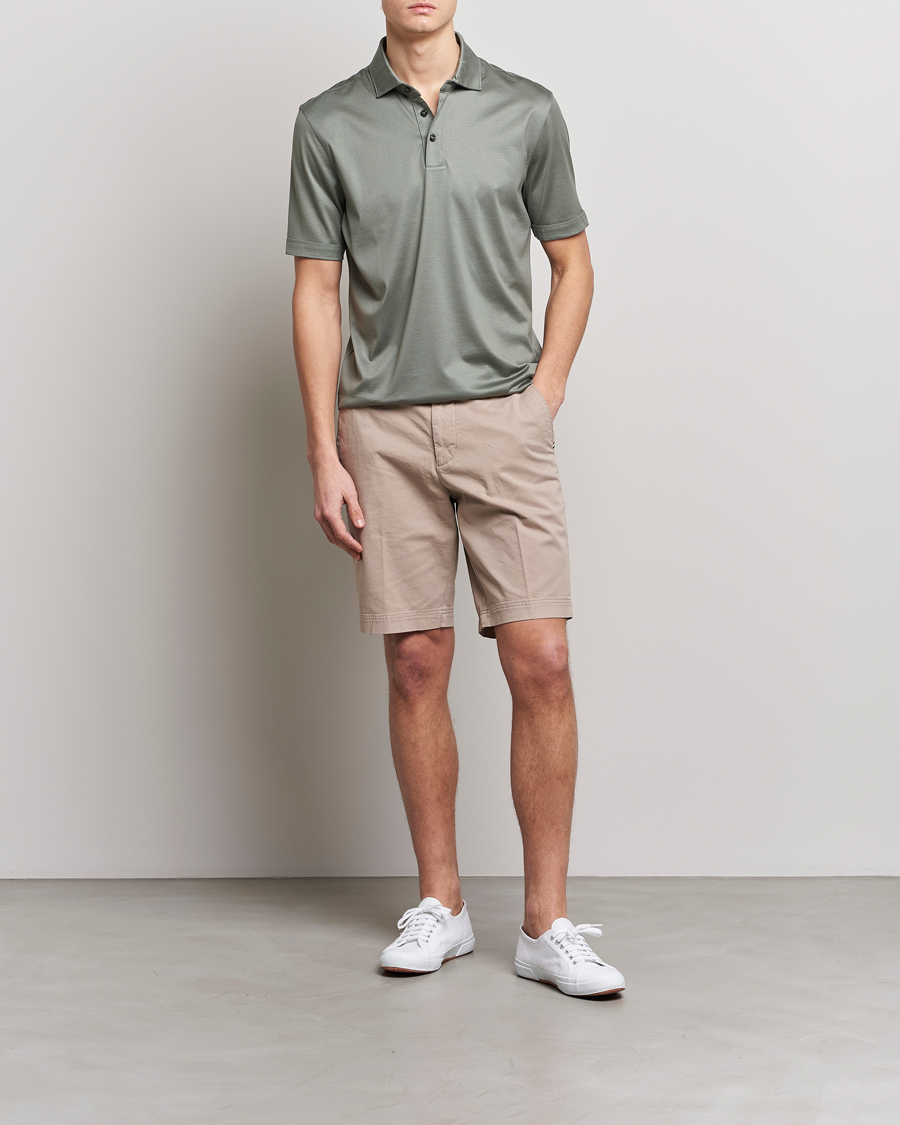 Herren | Poloshirts | BOSS BLACK | Press Cotton/Lyocell Polo Open Green