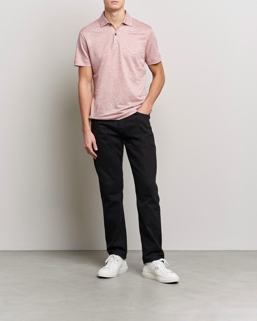 Herren | Poloshirts | BOSS BLACK | Press Linen Polo Open Pink