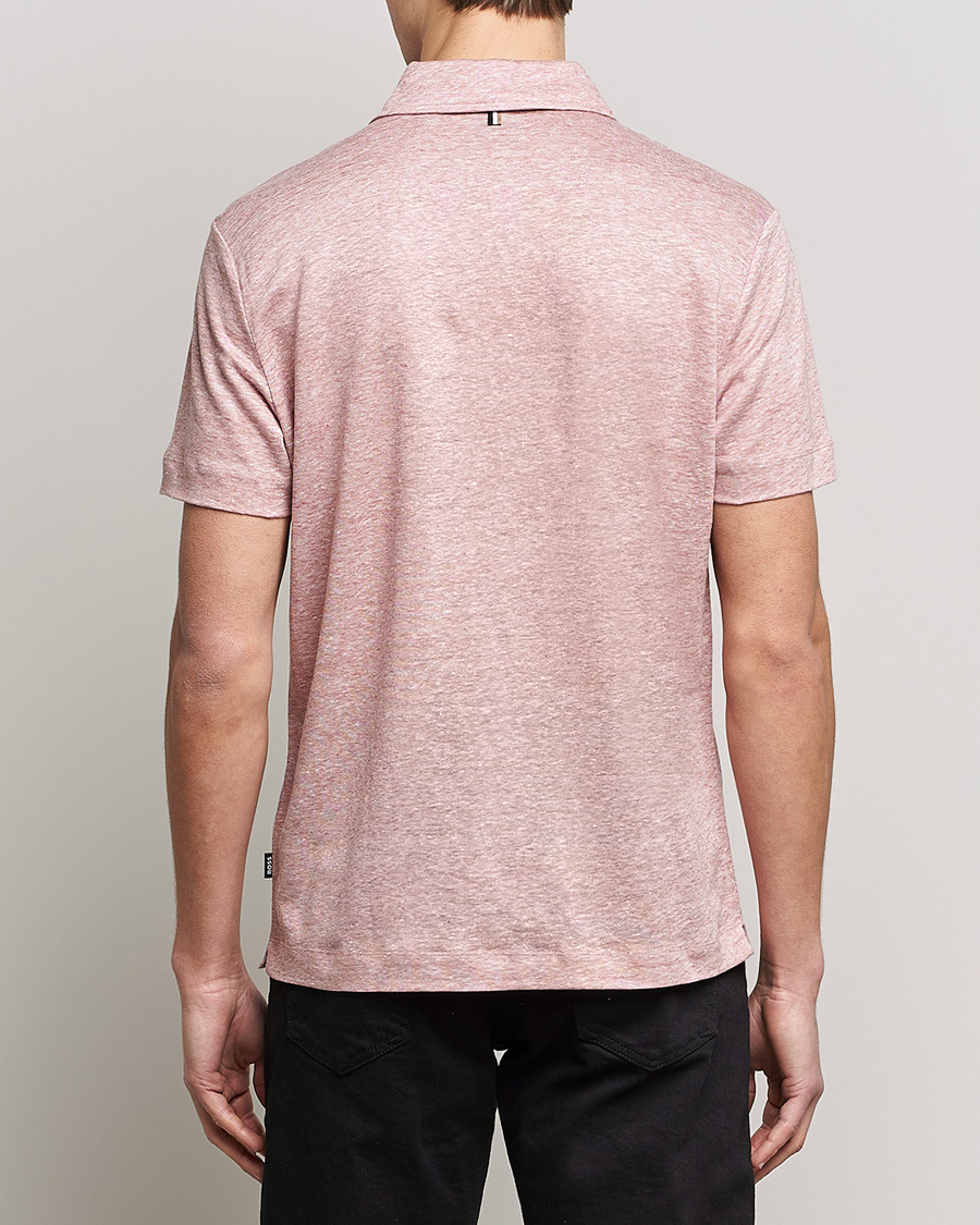 Herren | Poloshirts | BOSS BLACK | Press Linen Polo Open Pink