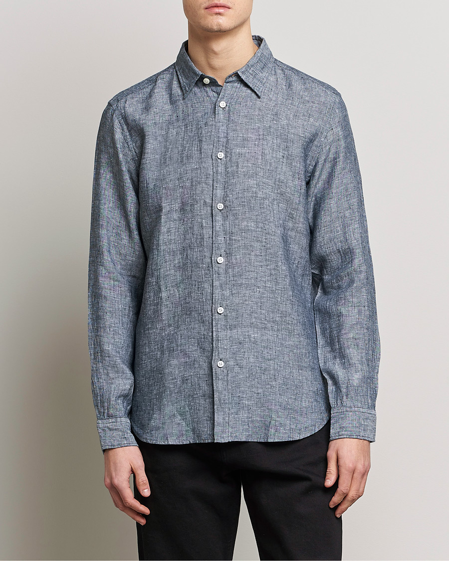 Herren | Hemden | BOSS BLACK | Liam Linen Shirt Dark Blue