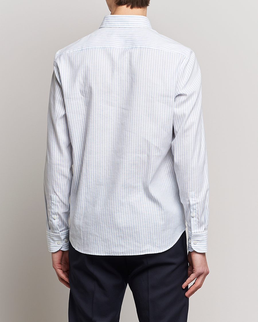 Herren | Hemden | BOSS BLACK | Hal Cotton/Linen Striped Shirt Pastel Blue