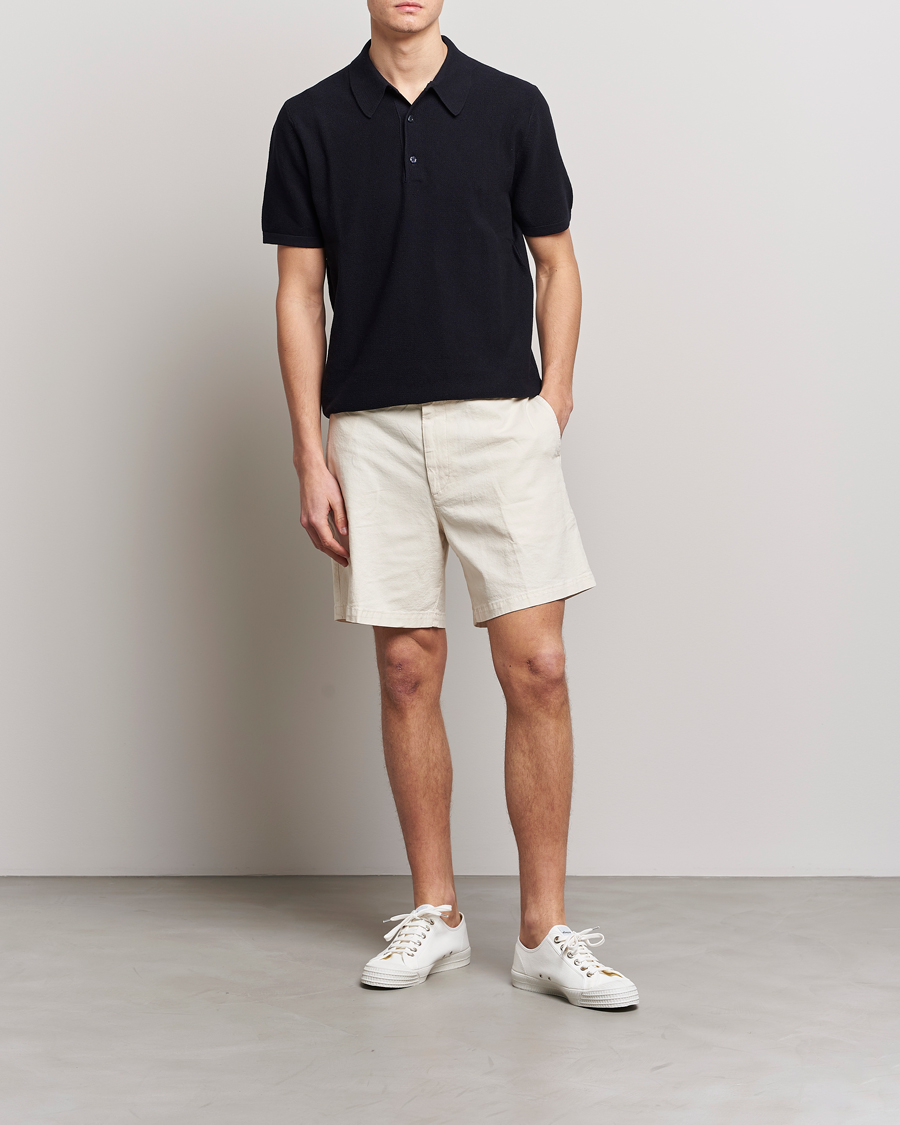 Herren | Shorts | BOSS BLACK | Karlos Cotton/Linen Shorts Open White