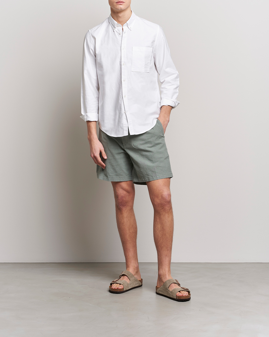 Herren | Shorts | BOSS BLACK | Karlos Cotton/Linen Shorts Open Green