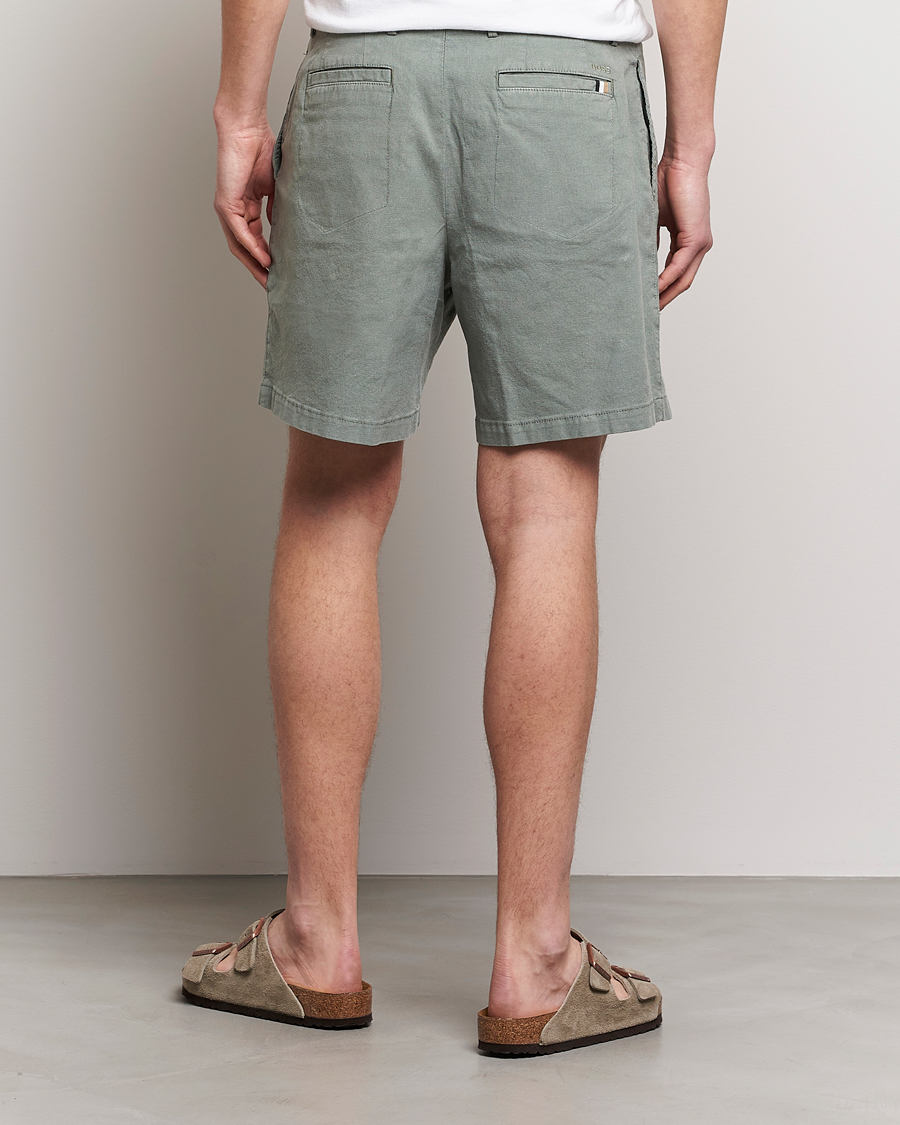 Herren | Shorts | BOSS BLACK | Karlos Cotton/Linen Shorts Open Green