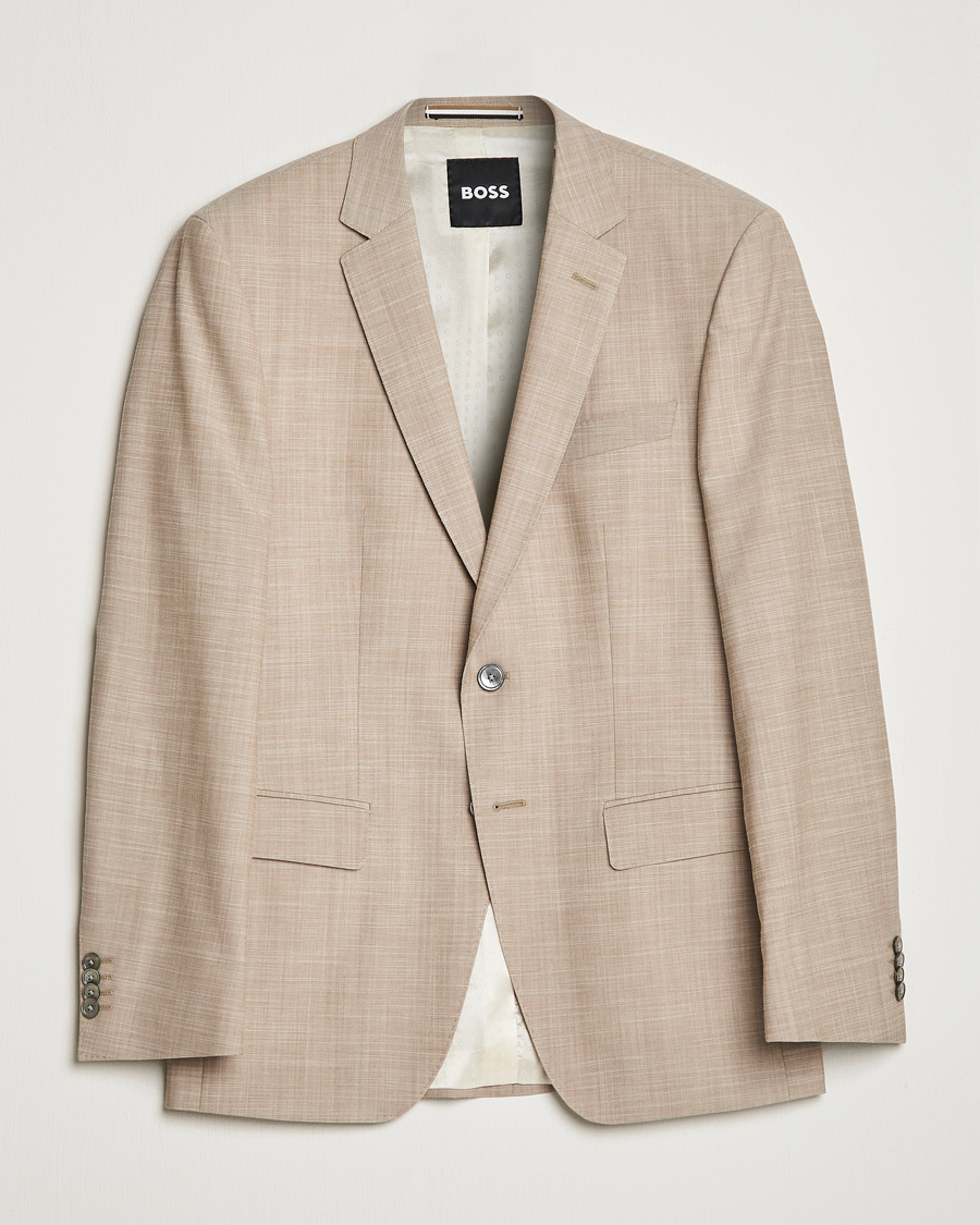 Herren | Sakkos | BOSS BLACK | Huge Wool/Cotton Blazer Light Beige