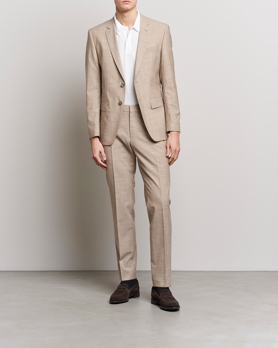 Herren | Sakkos | BOSS BLACK | Huge Wool/Cotton Blazer Light Beige