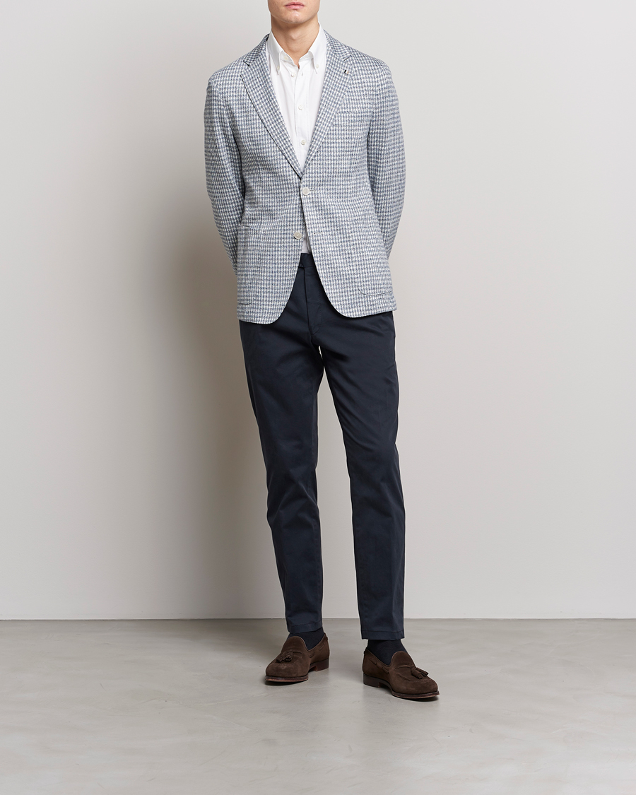 Herren | Sakkos | BOSS BLACK | Hanry Linen/Cotton Structured Blazer Open Blue