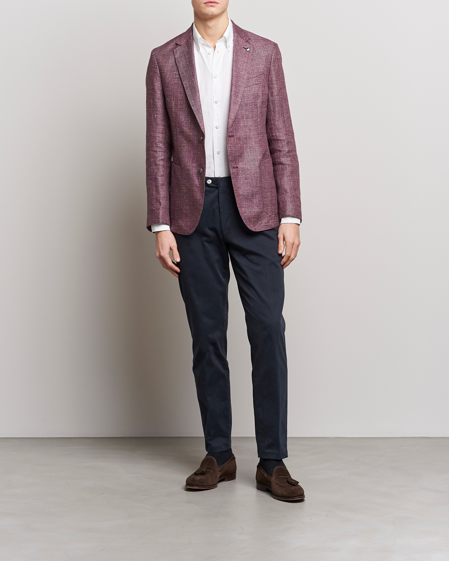 Herren | Sakkos | BOSS BLACK | Hanry Linen/Wool Blazer Dark Red