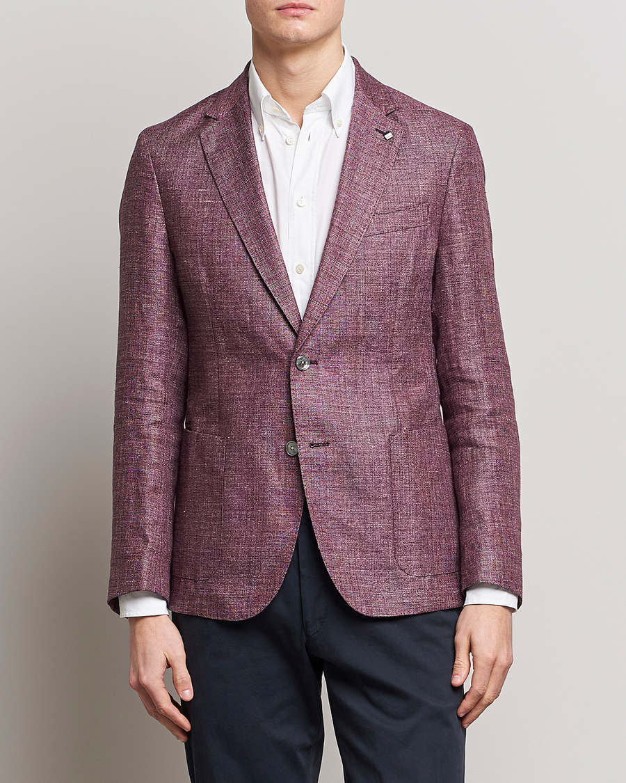 Herren | Sakkos | BOSS BLACK | Hanry Linen/Wool Blazer Dark Red