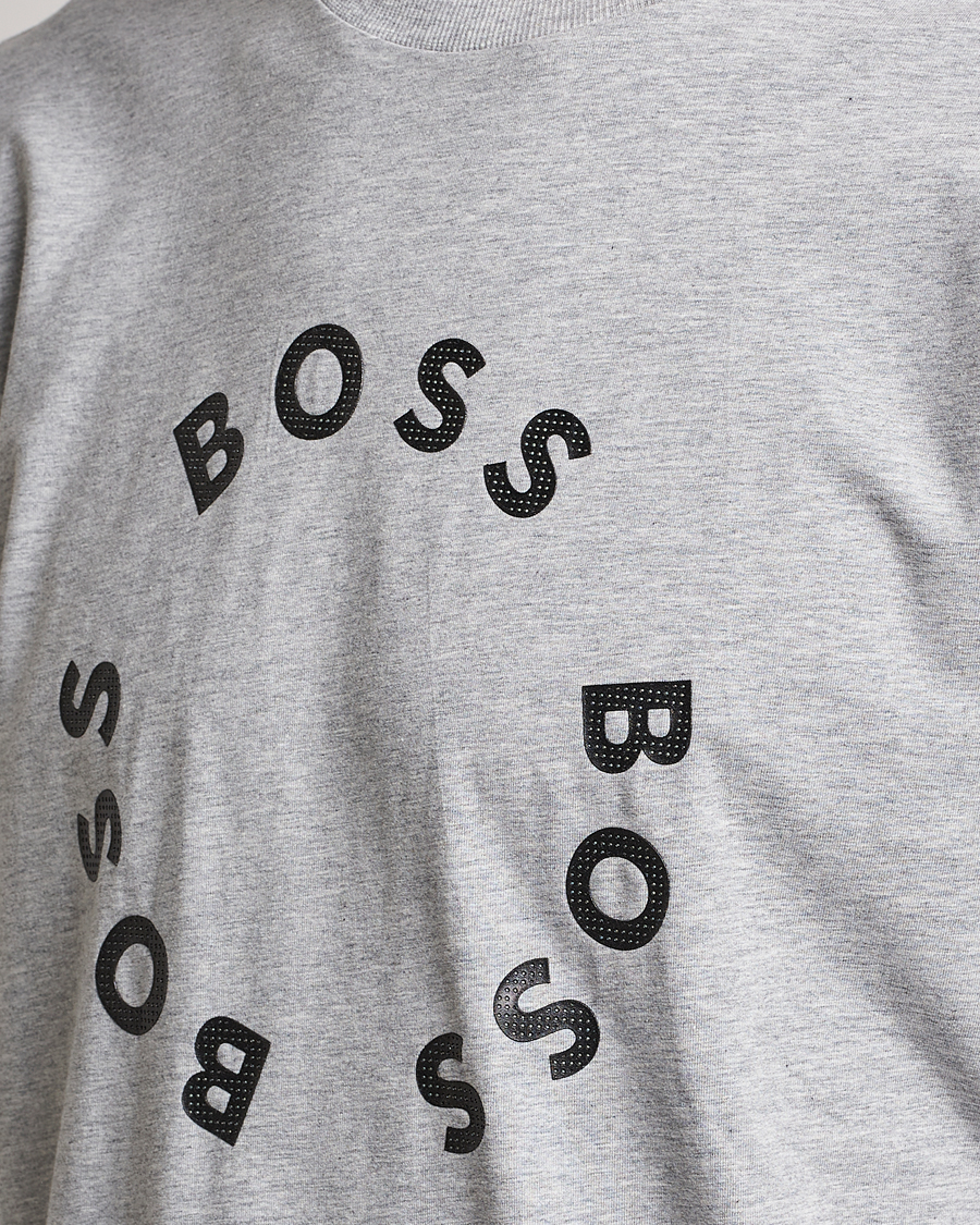 Herren | T-Shirts | BOSS GREEN | Circle Logo Crew Neck T-Shirt Light Grey