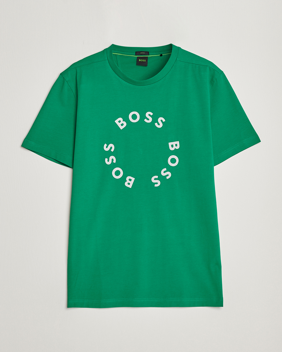 Herren | T-Shirts | BOSS GREEN | Circle Logo Crew Neck T-Shirt Open Green