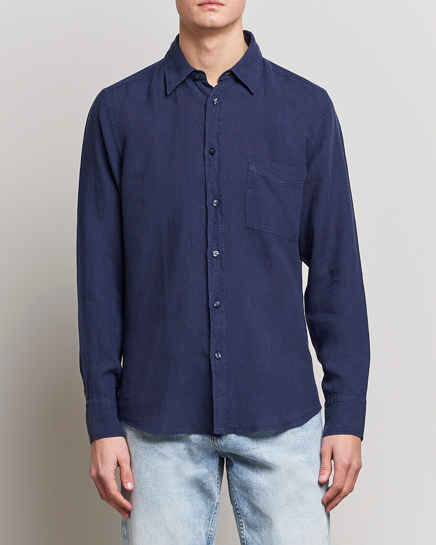 Herren | Hemden | BOSS ORANGE | Relegant Linen Shirt Navy